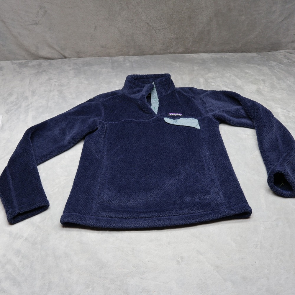Patagonia Sweatshirt Womens Small Blue Fleece Re-Tool Snap-T Pullover Outdoor